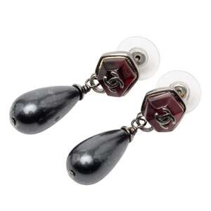 Chanel Cc Logo Earrings Silver-Tone #256665C65B
